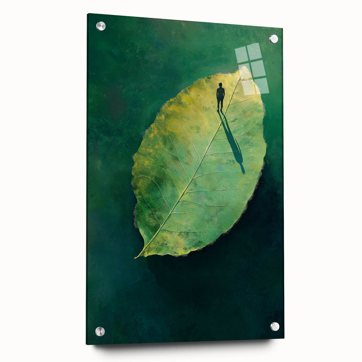Abstract Minimalist Nature Art – Floating Leaf & Solitude Print