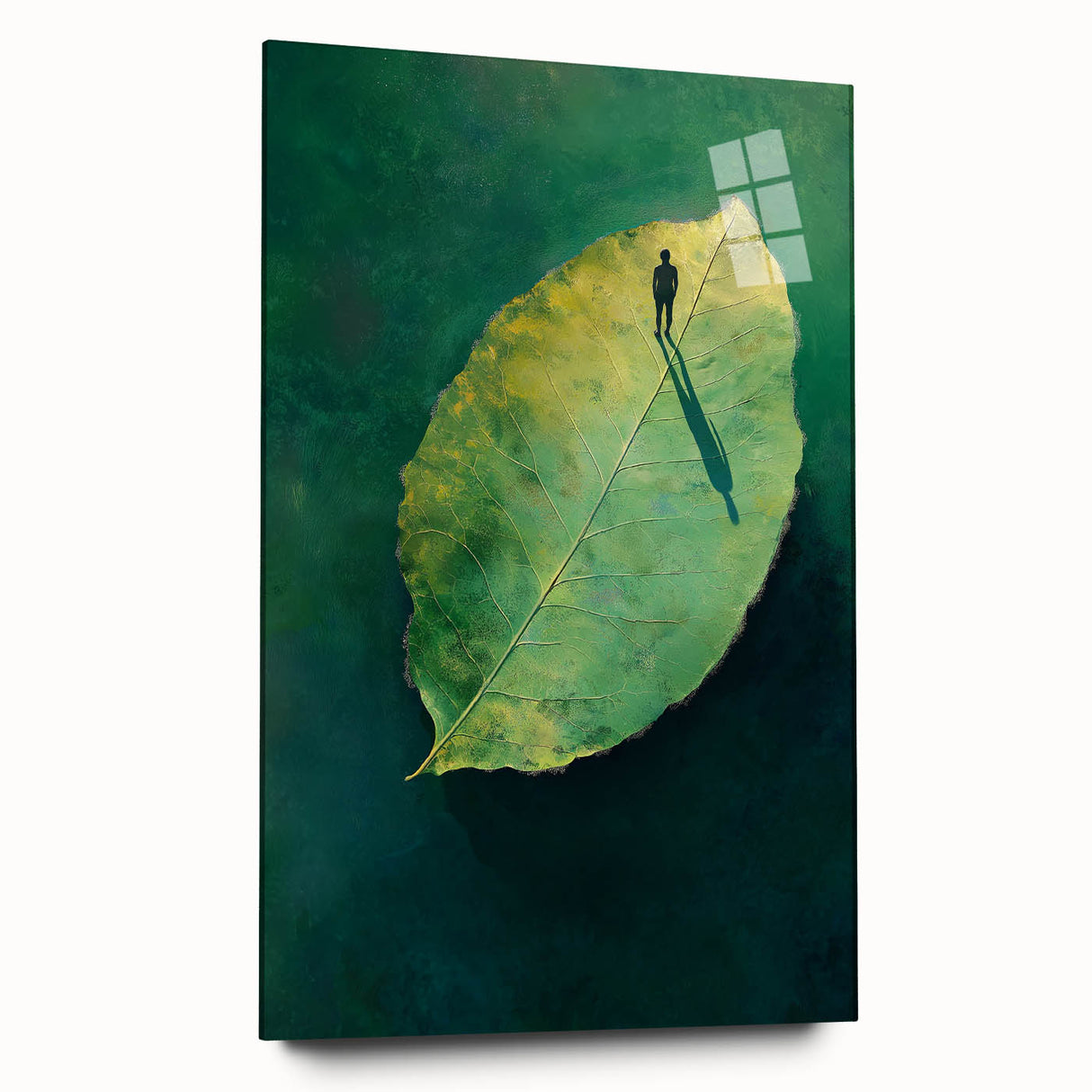 Abstract Minimalist Nature Art – Floating Leaf & Solitude Print