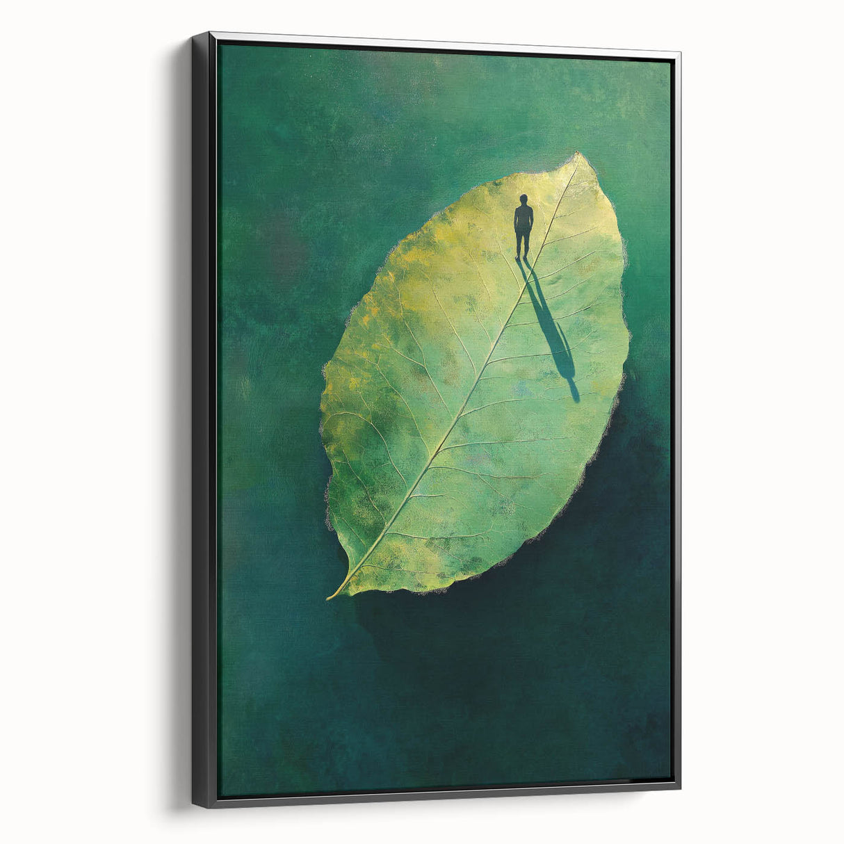 Abstract Minimalist Nature Art – Floating Leaf & Solitude Print