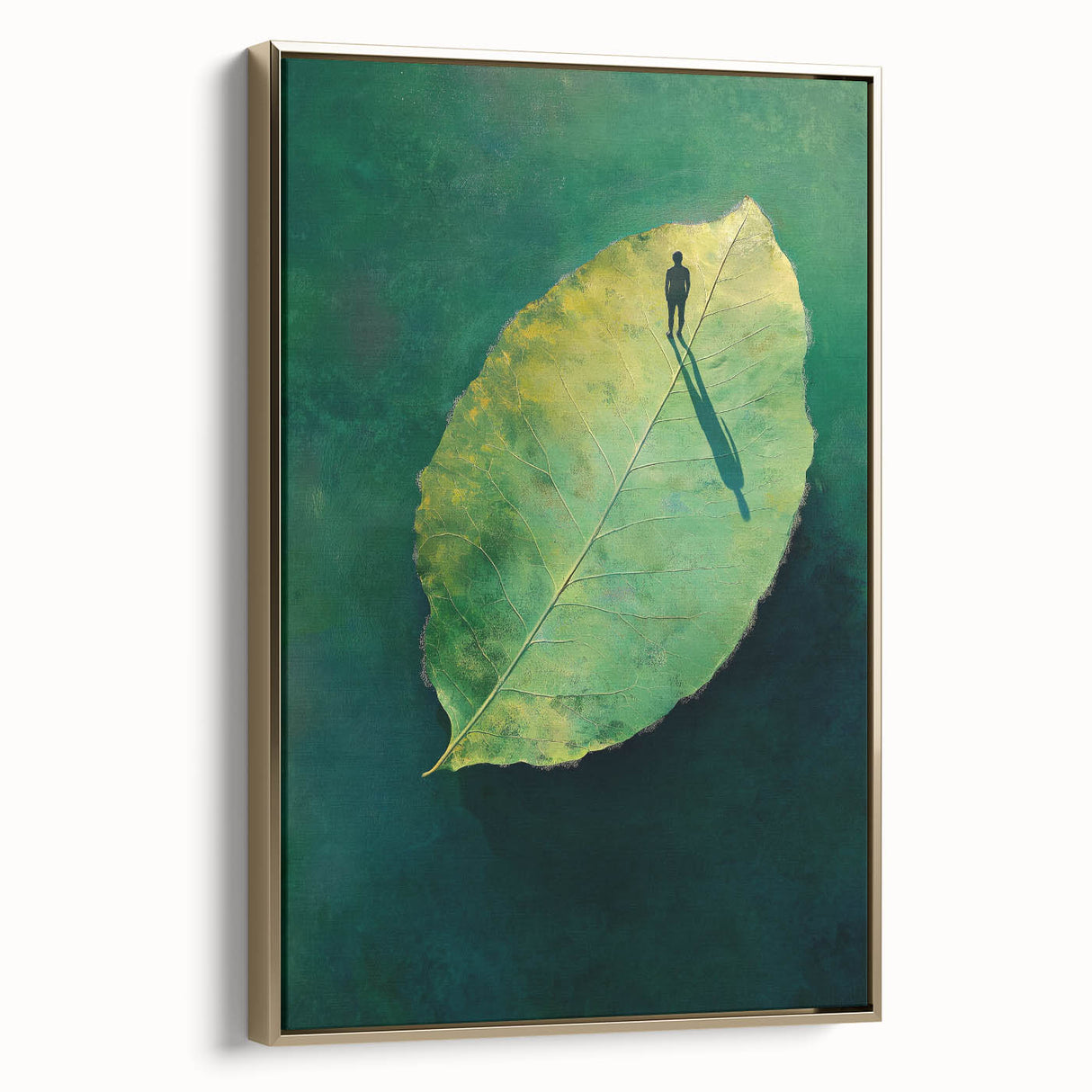 Abstract Minimalist Nature Art – Floating Leaf & Solitude Print