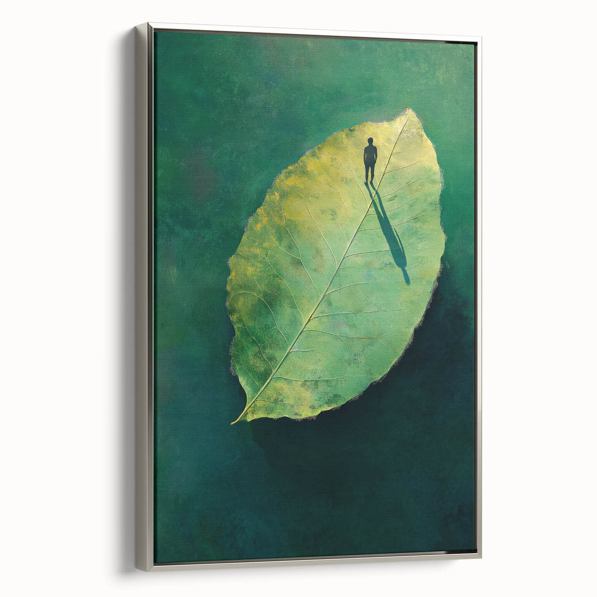 Abstract Minimalist Nature Art – Floating Leaf & Solitude Print