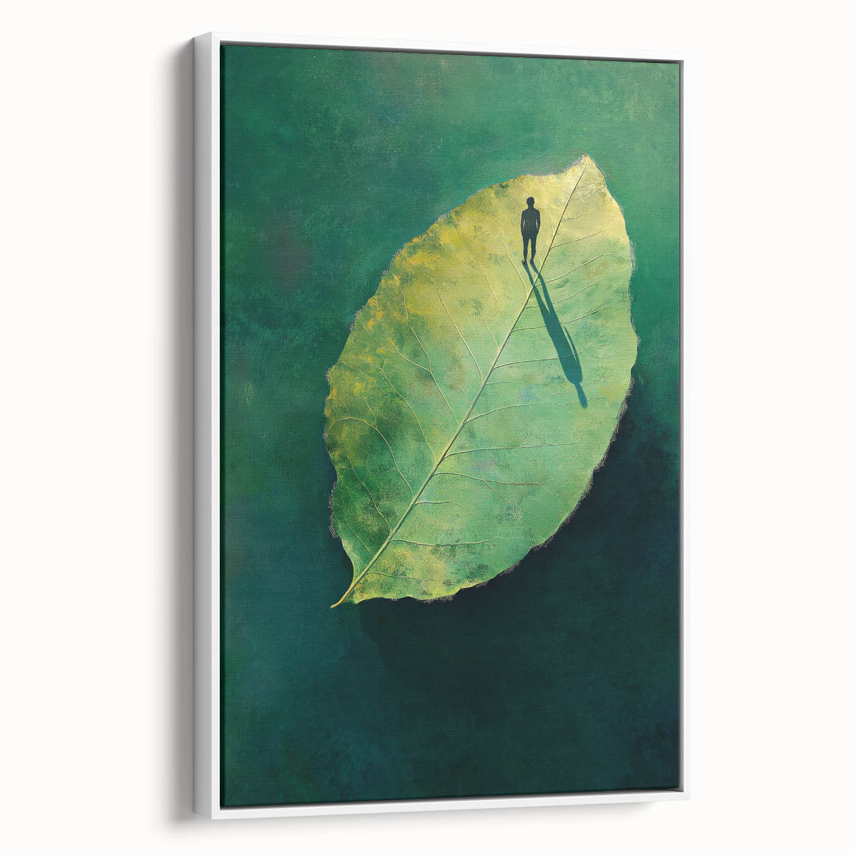 Abstract Minimalist Nature Art – Floating Leaf & Solitude Print