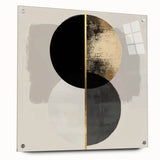 Earthen Harmony Abstracts – Gold & Black Geometric Wall Composition