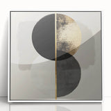Earthen Harmony Abstracts – Gold & Black Geometric Wall Composition