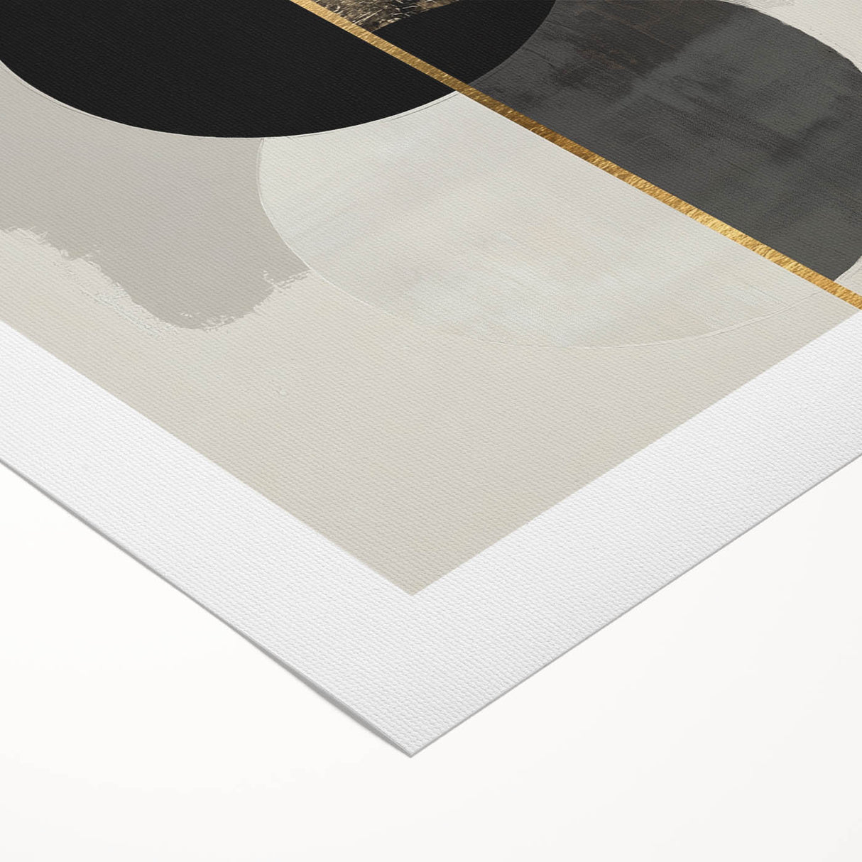 Earthen Harmony Abstracts – Gold & Black Geometric Wall Composition