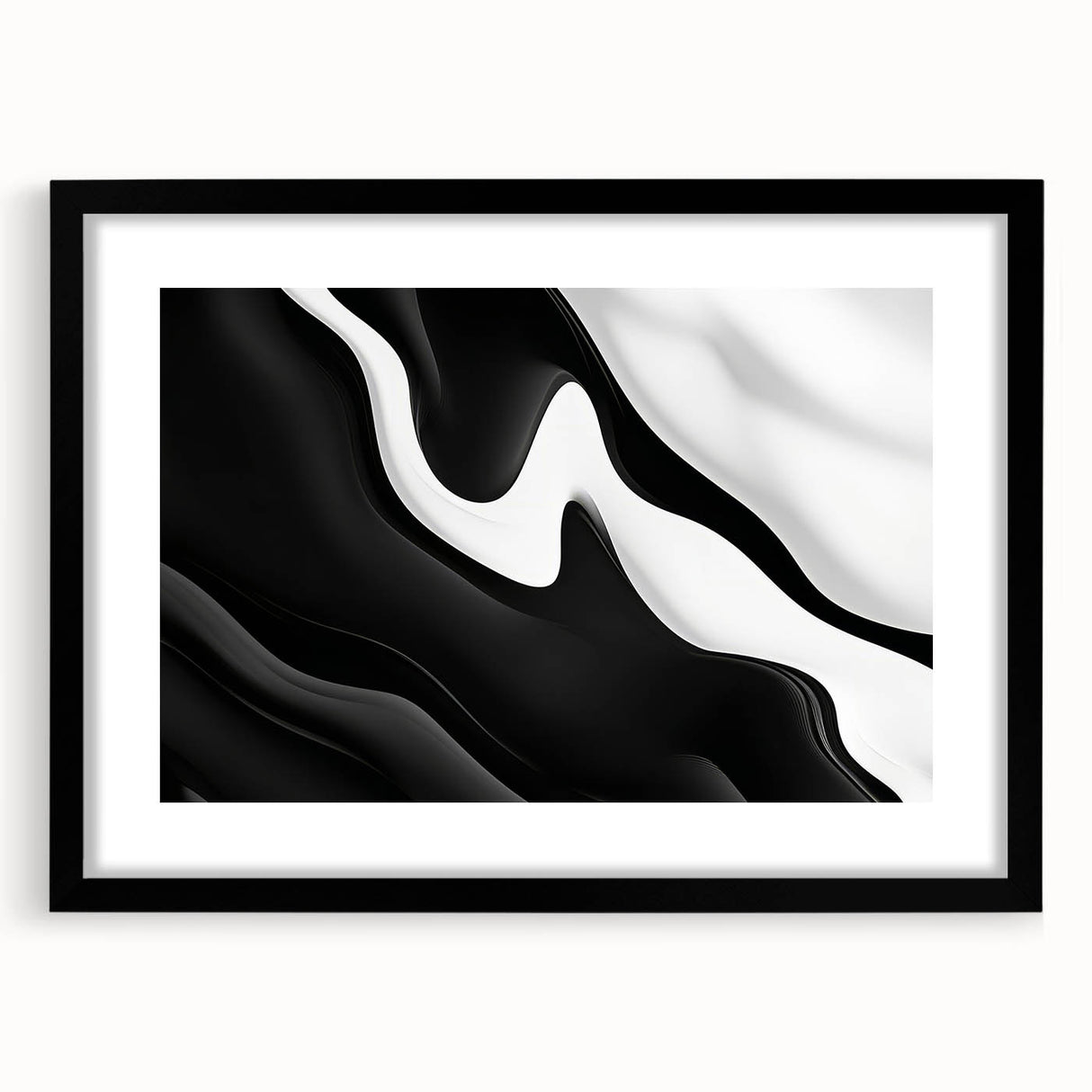 Contemporary Abstract Art Pieces – Fluid Black & White Contrast