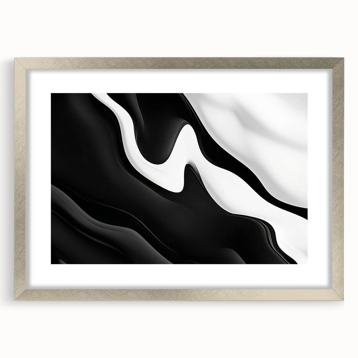Contemporary Abstract Art Pieces – Fluid Black & White Contrast