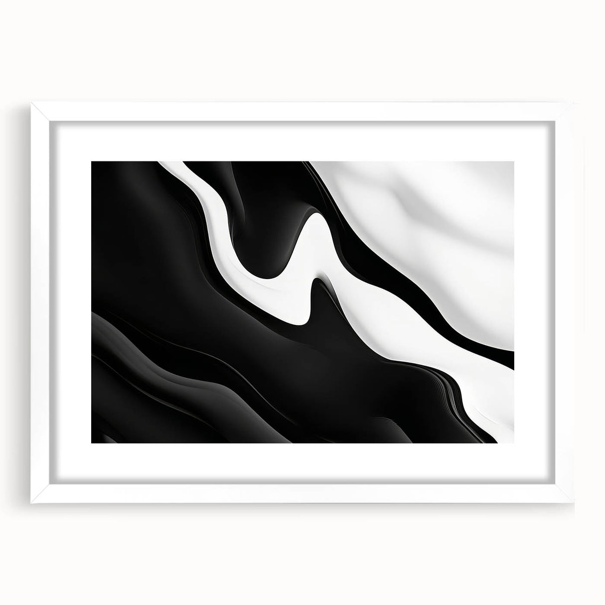 Contemporary Abstract Art Pieces – Fluid Black & White Contrast
