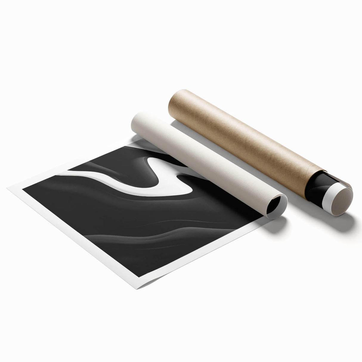 Contemporary Abstract Art Pieces – Fluid Black & White Contrast