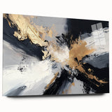 Upscale Abstract Art Collection – Black, White & Gold Canvas Print