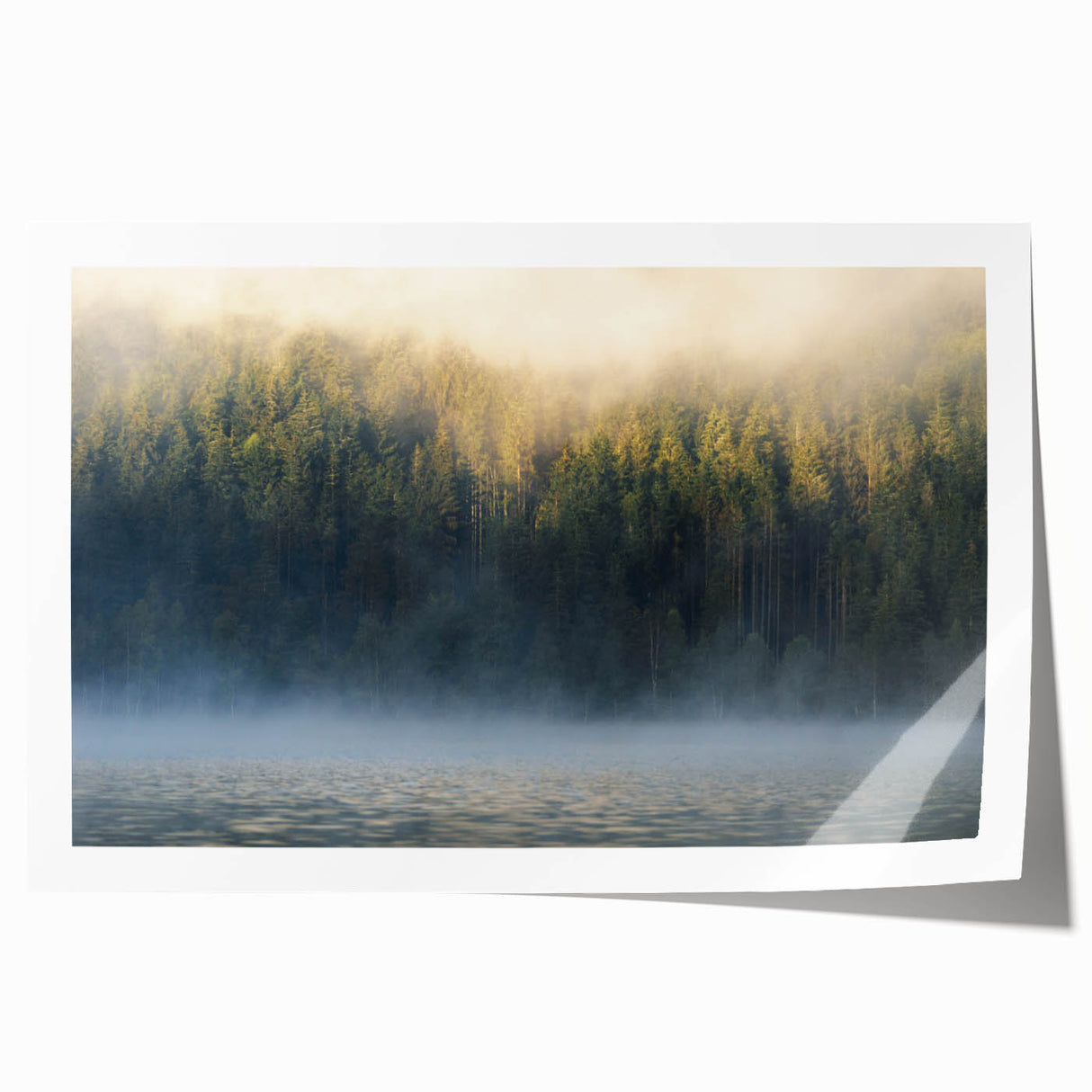 Calming Landscape Acrylic Prints – Misty Forest & Lake View
