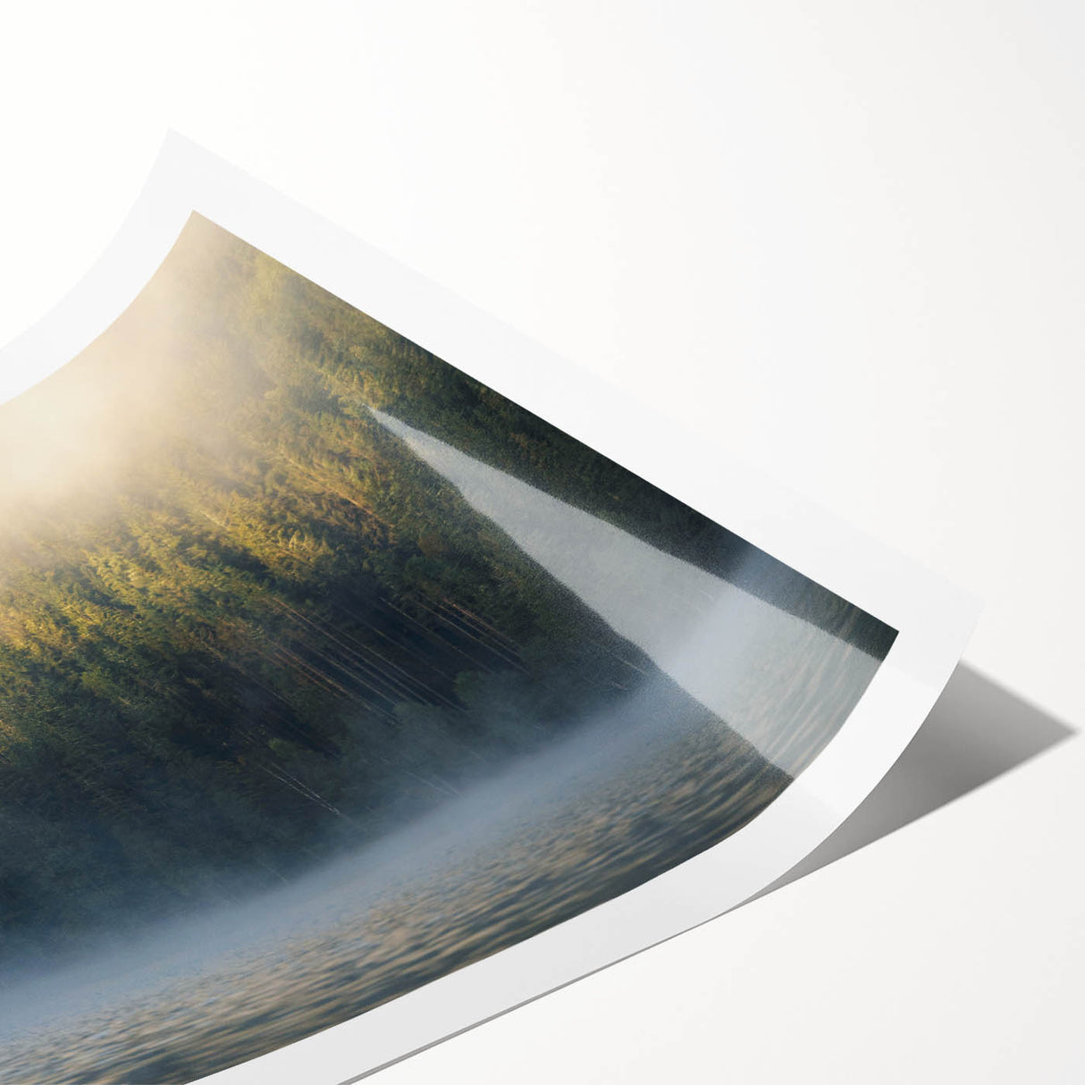 Calming Landscape Acrylic Prints – Misty Forest & Lake View