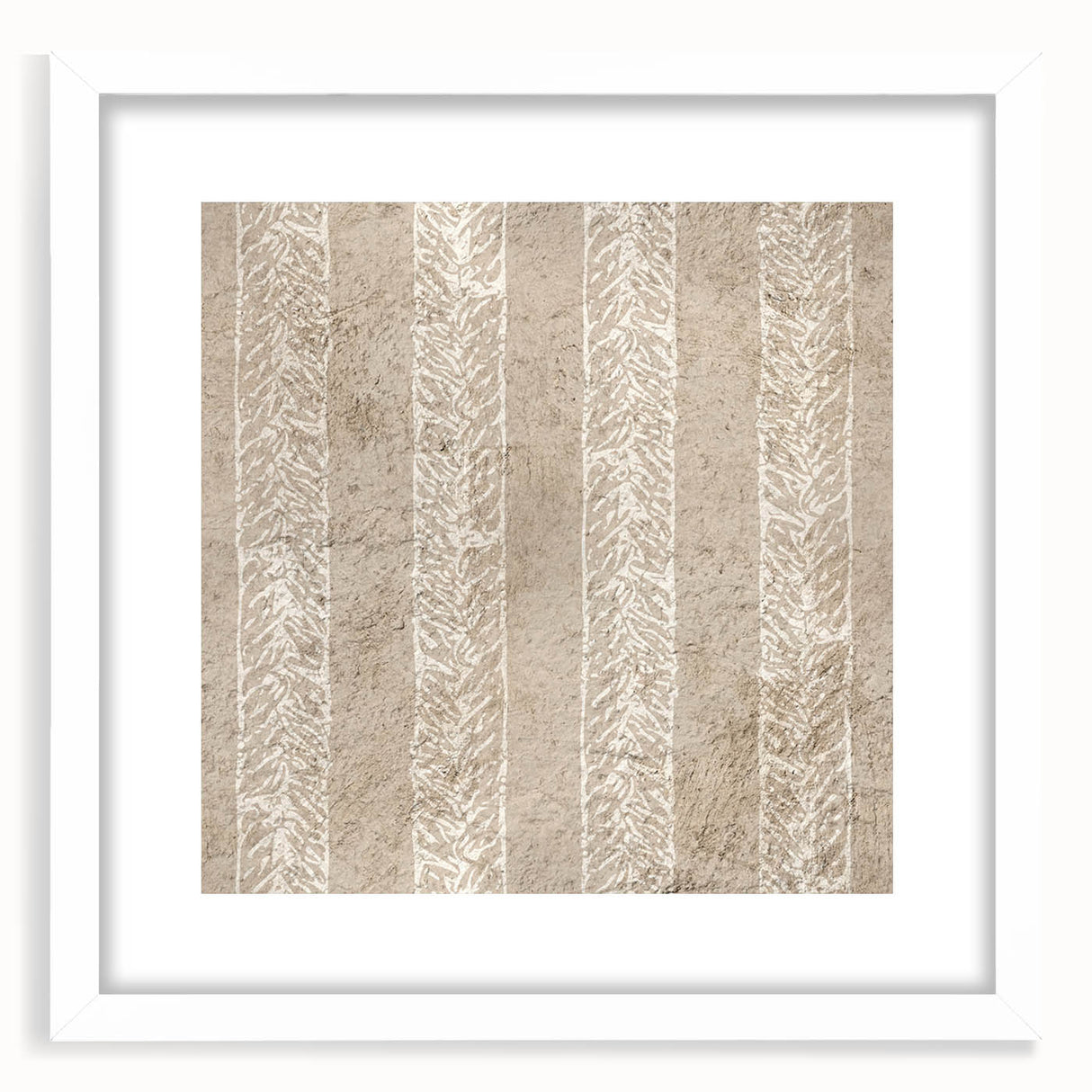 Contemporary Framed Abstract Art – Olive Green Minimalist Pattern