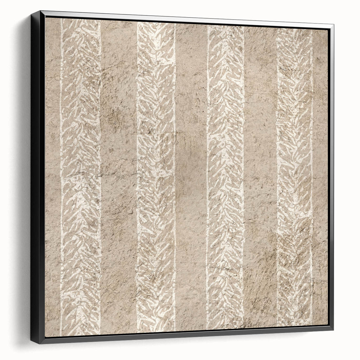Contemporary Framed Abstract Art – Olive Green Minimalist Pattern