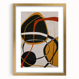 Modern Abstract Wall Art - Mustard, Black, and Orange Geometric Print