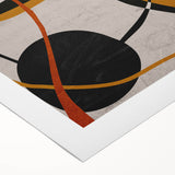 Modern Abstract Wall Art - Mustard, Black, and Orange Geometric Print