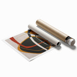 Modern Abstract Wall Art - Mustard, Black, and Orange Geometric Print