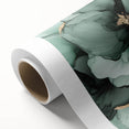 Exclusive Abstract Wall Decor – Green & Gold Floral Art Print