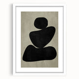 Minimalist Abstract Wall Art - Black and Olive Green Zen Print