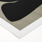 Minimalist Abstract Wall Art - Black and Olive Green Zen Print