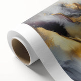 Elegant Luxury Abstract Painting – Black, Gold & Silver Wall Art
