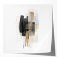 Abstract Geometric Framed Art – Minimalist Wall Art in Black & Gold
