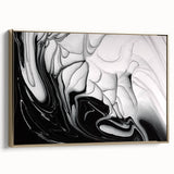 Modern Monochrome Fluid Art – Abstract Fluid Canvas Wall Decor