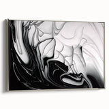 Modern Monochrome Fluid Art – Abstract Fluid Canvas Wall Decor