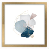Modern Geometric Wall Decor – Navy Blue & Light Gray Abstract Art