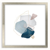 Modern Geometric Wall Decor – Navy Blue & Light Gray Abstract Art