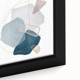 Modern Geometric Wall Decor – Navy Blue & Light Gray Abstract Art