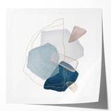 Modern Geometric Wall Decor – Navy Blue & Light Gray Abstract Art