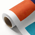 Vibrant Abstract Wall Art - Blue, Orange, and White Geometric Print
