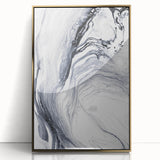 Moody Modern Wall Art – Black & White Fluid Abstract Painting