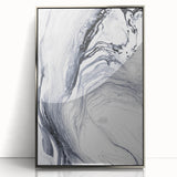 Moody Modern Wall Art – Black & White Fluid Abstract Painting