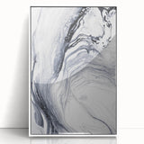Moody Modern Wall Art – Black & White Fluid Abstract Painting