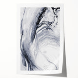 Moody Modern Wall Art – Black & White Fluid Abstract Painting