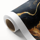 Luxury Abstract Wall Art – High-End Black & Gold Canvas Print