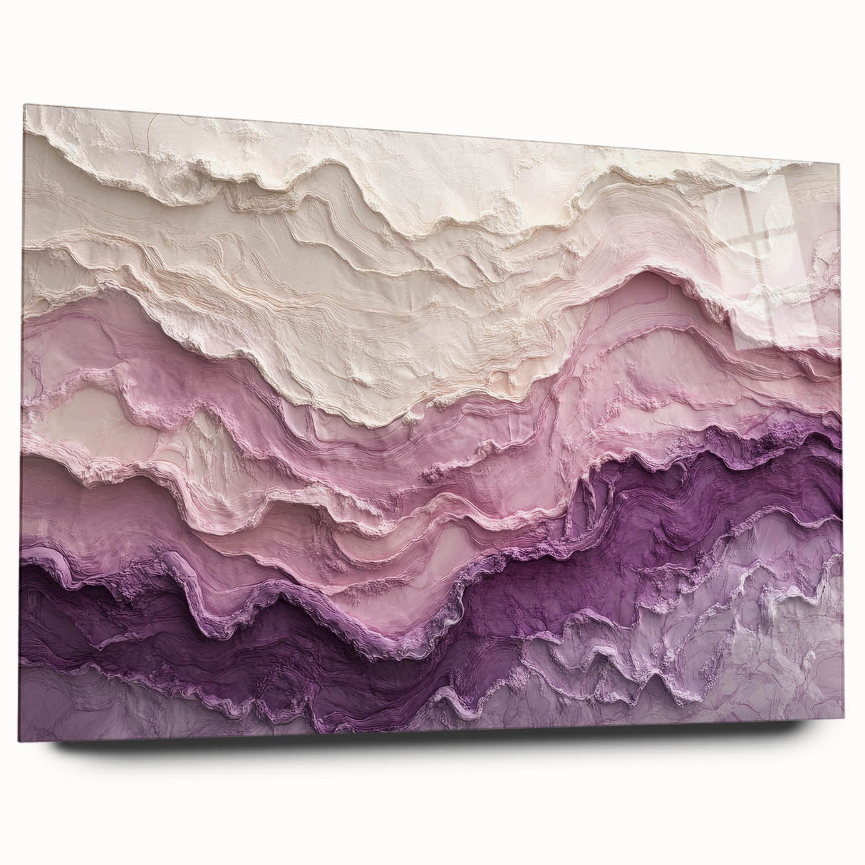 Large Abstract Wall Decor – Textured Lavender & Blush Layers
