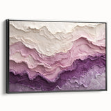 Large Abstract Wall Decor – Textured Lavender & Blush Layers