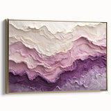 Large Abstract Wall Decor – Textured Lavender & Blush Layers