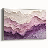 Large Abstract Wall Decor – Textured Lavender & Blush Layers