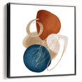 Geometric Minimalist Abstract Wall Art – Teal, Beige & Orange Print
