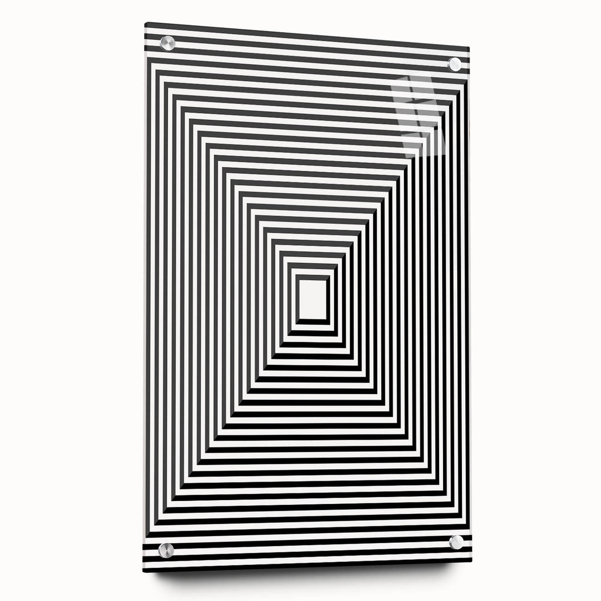 Modern Abstract Wall Art – Optical Illusion Black & White Print