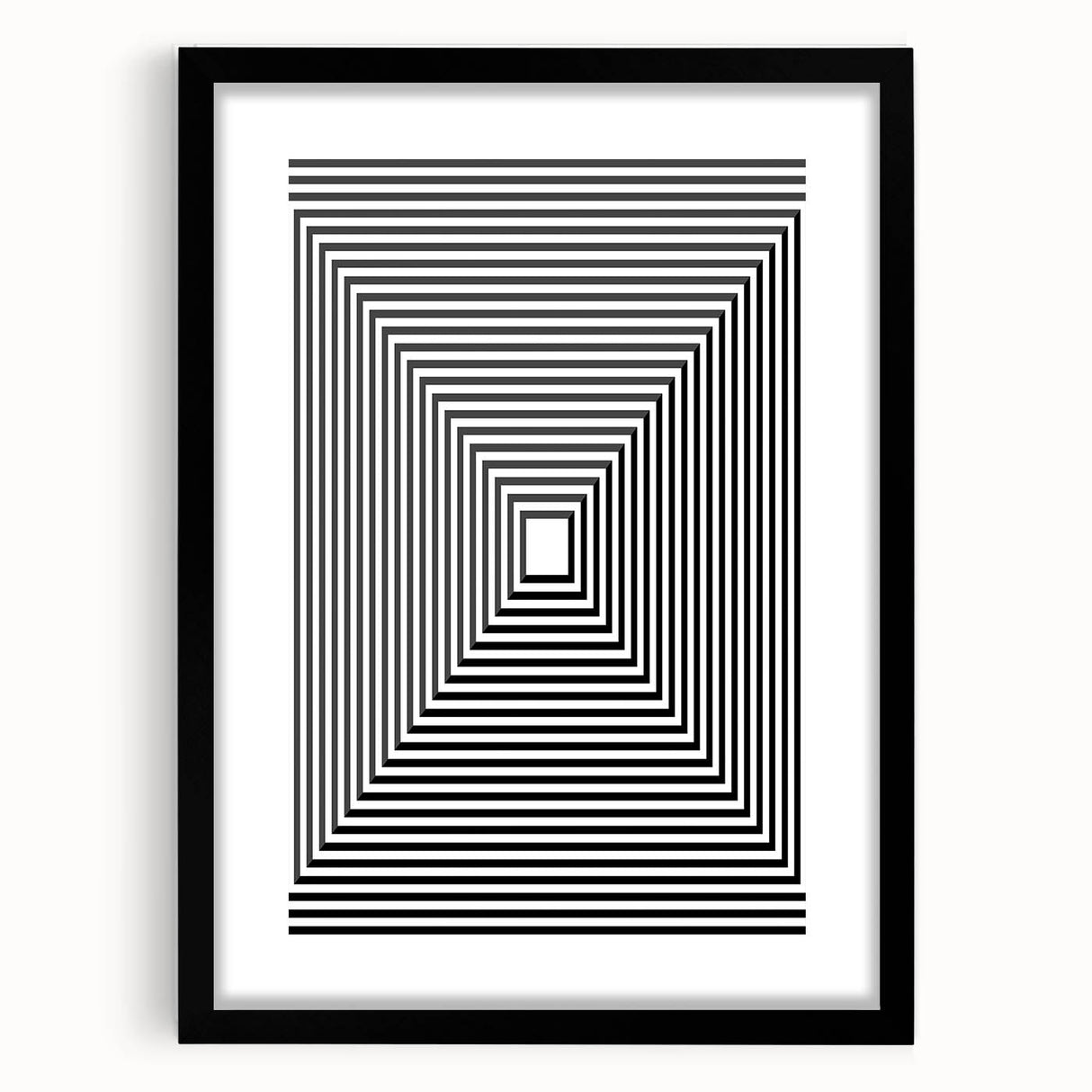 Modern Abstract Wall Art – Optical Illusion Black & White Print