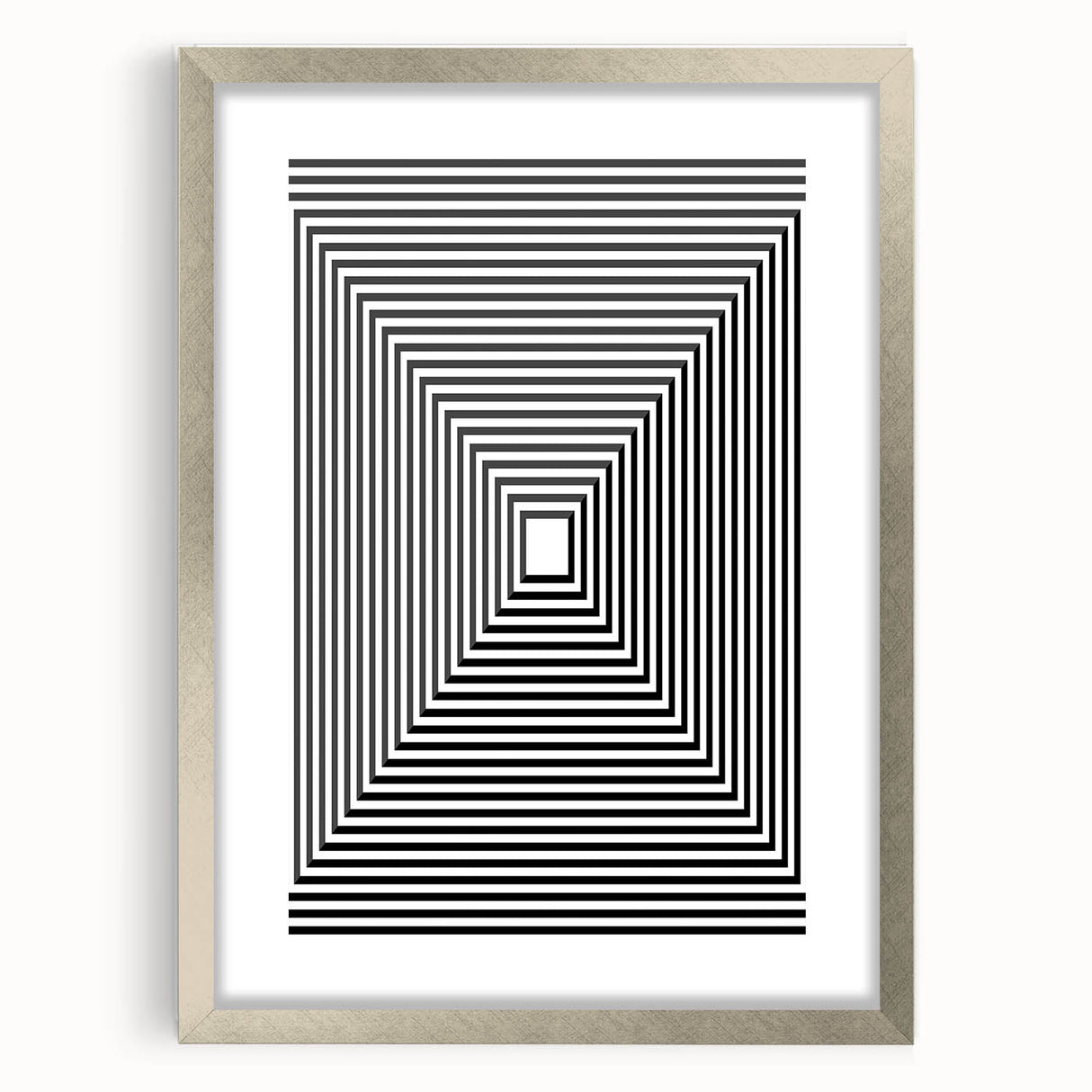 Modern Abstract Wall Art – Optical Illusion Black & White Print
