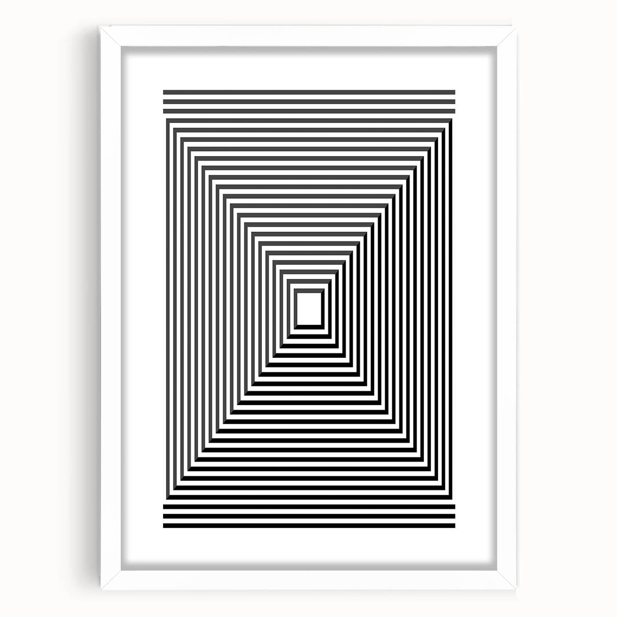Modern Abstract Wall Art – Optical Illusion Black & White Print