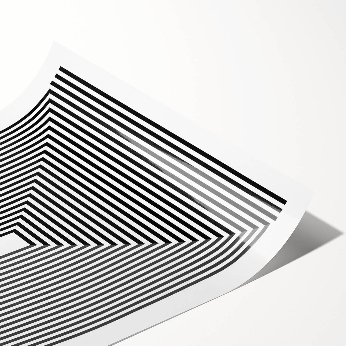 Modern Abstract Wall Art – Optical Illusion Black & White Print