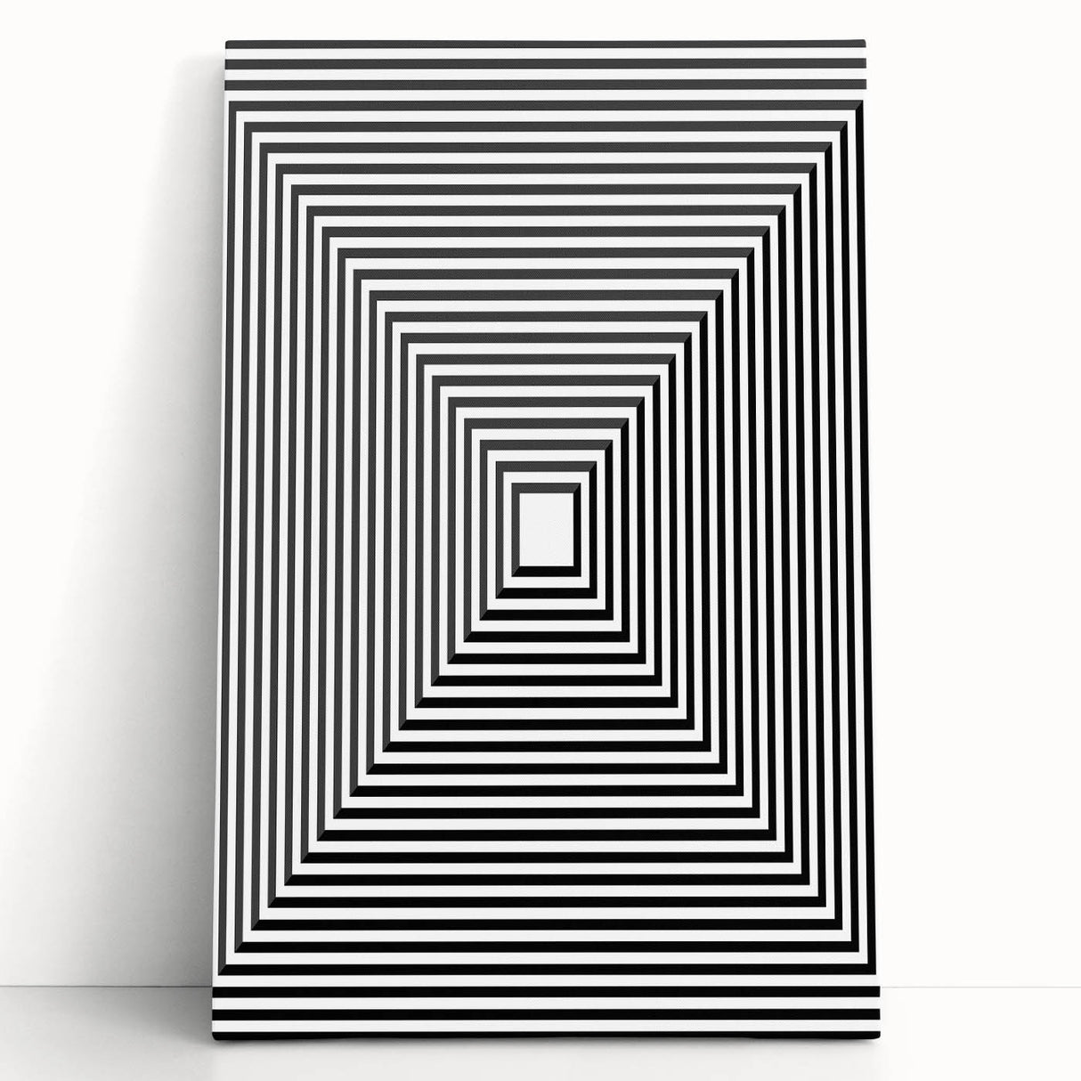 Modern Abstract Wall Art – Optical Illusion Black & White Print