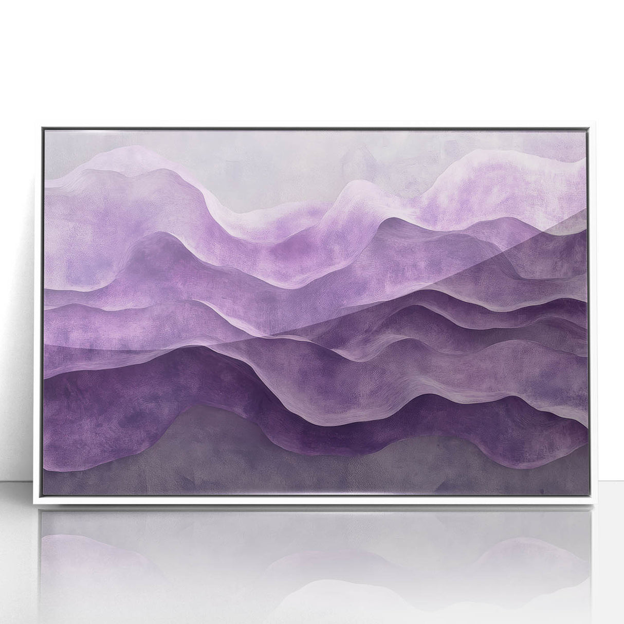 Contemporary Abstract Art Pieces – Lavender & Plum Wave Texture